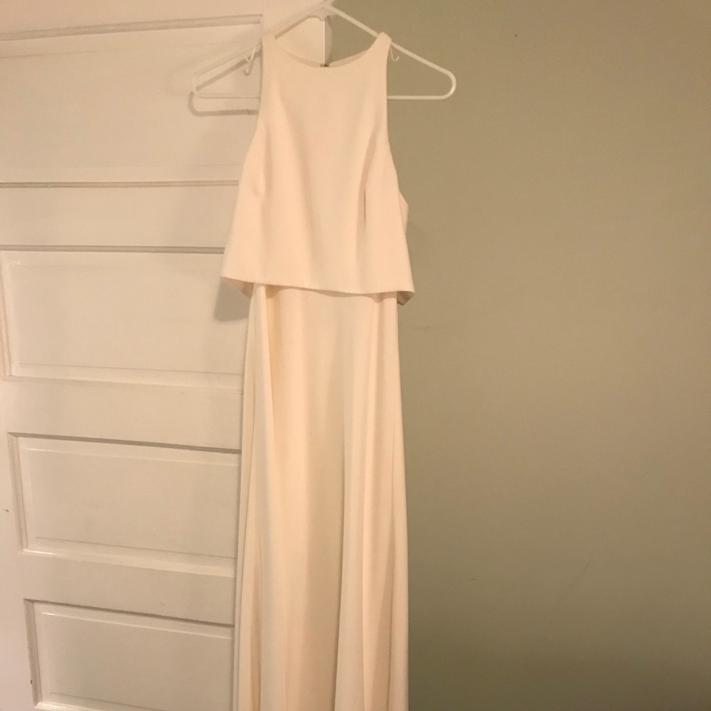 Jill Stuart Iva Crepe Maxi wedding gown in ivory